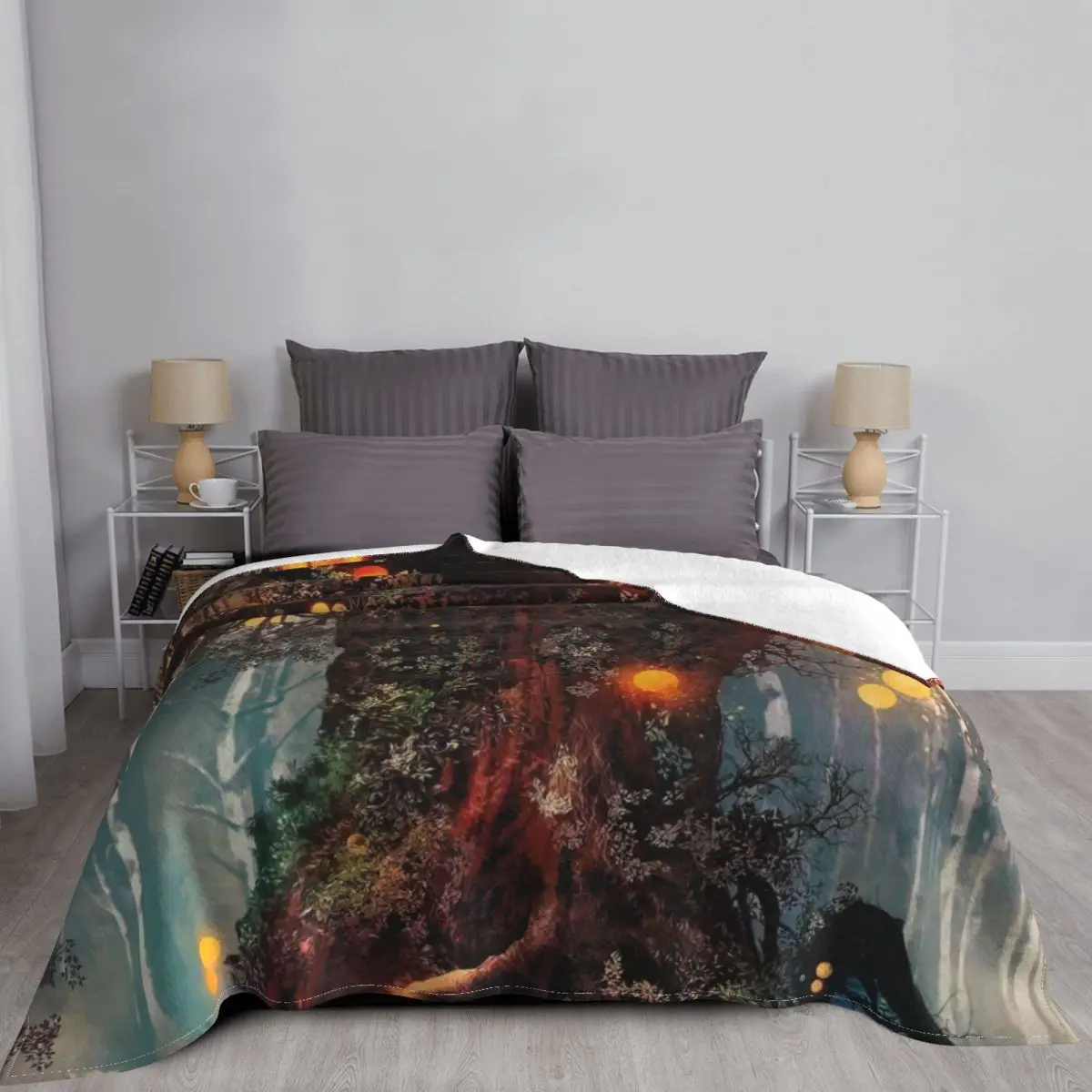 Психоделическое одеяло в виде секретной земли мягкое переносное Фланелевое