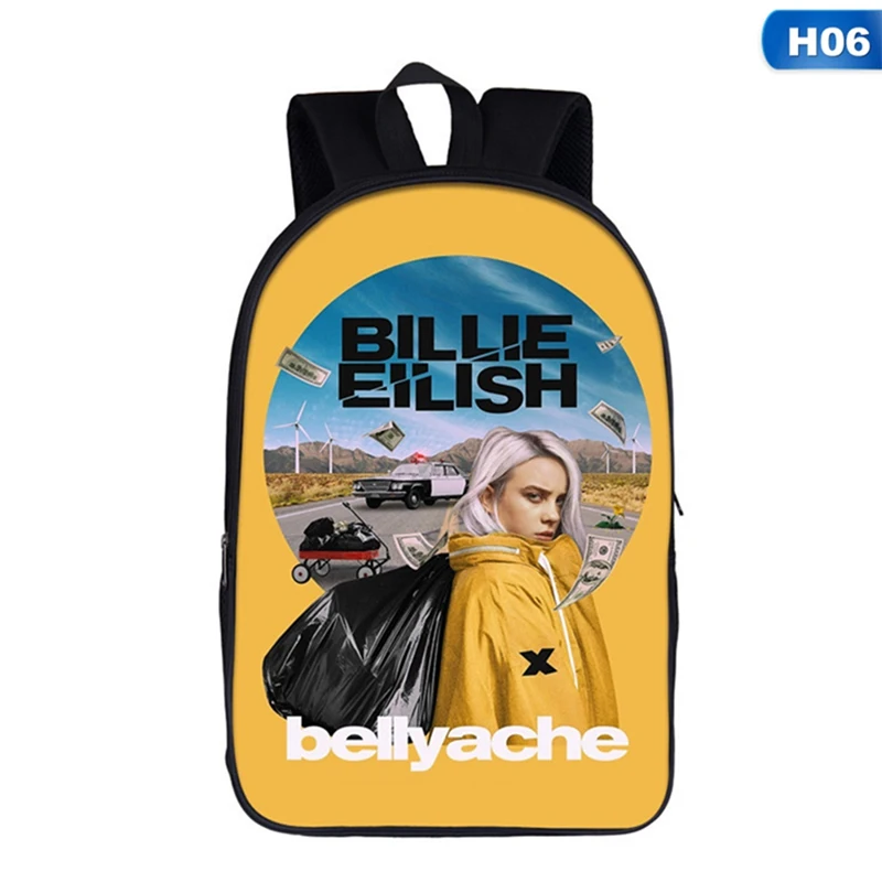 SB0346H06 Billie Eilish рюкзаки женские/мужские Школьные сумки дорожные сумки для ноутбука подростковый рюкзак для ноутбука - Цвет: SB0346H06