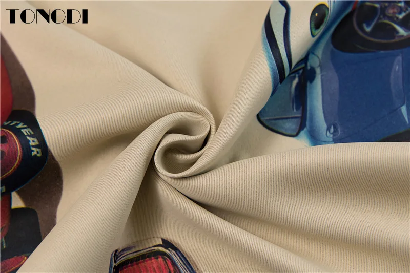 TONGDI Детские затемняющие занавески каваи милый мультяшный автомобиль украшение