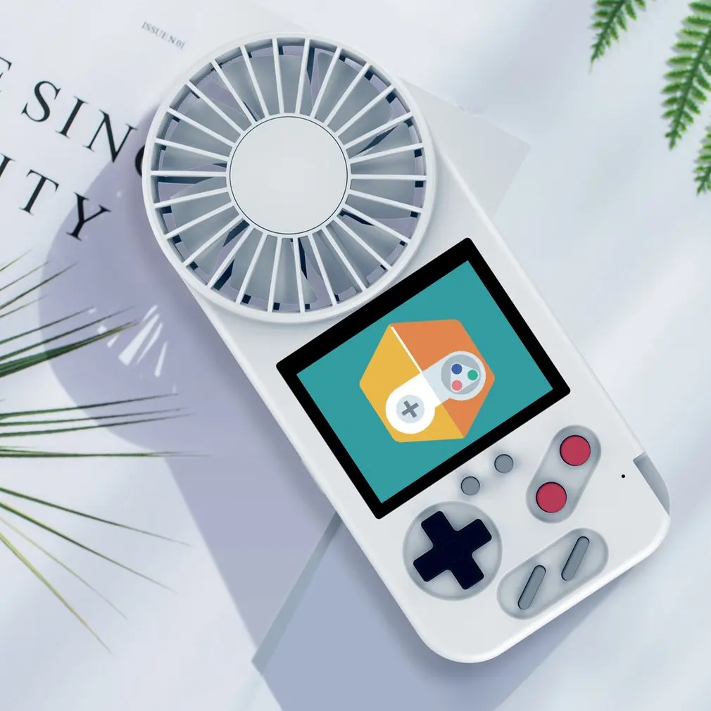 

Handheld Game Console with USB Fan Color Display 500 in 1 Game Console Retro Game Console with Mini Personal Fan for Kids Adults