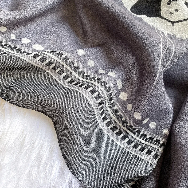 

Winter Cotton Scarf for Lady Pashmina Hijab Scarves Bandana Luxury Leopard Print Foulard Women Headband Stoles