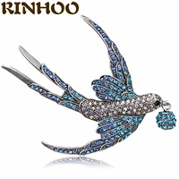 rinhoo exquisite enamel flying bird brooches for women luxury fashion rhinestone animal brooches pins lucky jewelry party gifts