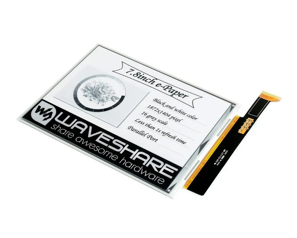 Необработанный дисплей E Ink 7 8 дюйма параллельный порт без печатной платы