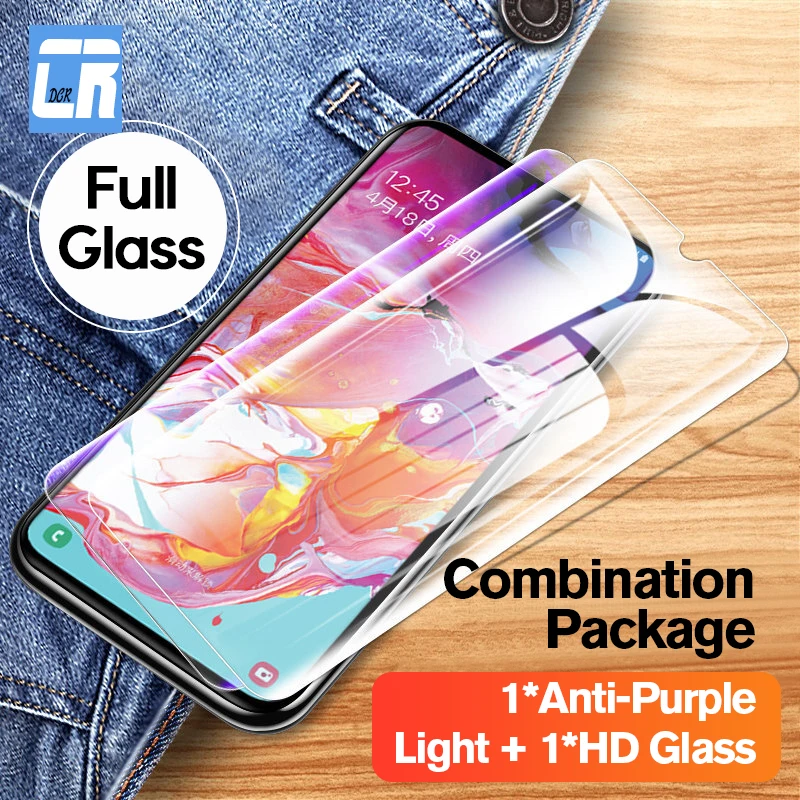 2 шт HD полное закаленное стекло для Samsung Galaxy A90 A80 A70 A60 A50 A40 A30 A20 M40 M30 M20