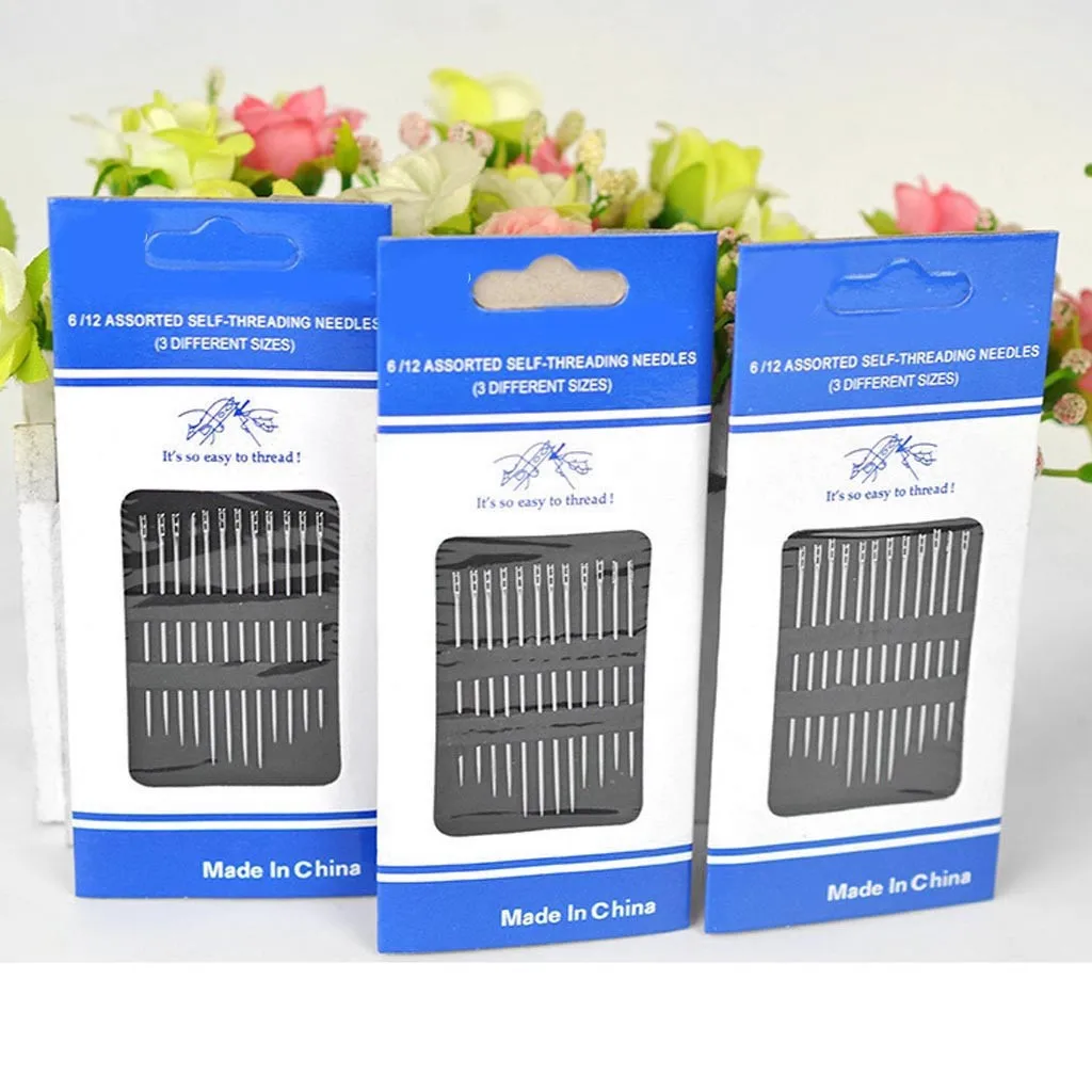 12 вещей: толстовка с принтом большие глаза Швейные Self Threading иглы вышивка ручной