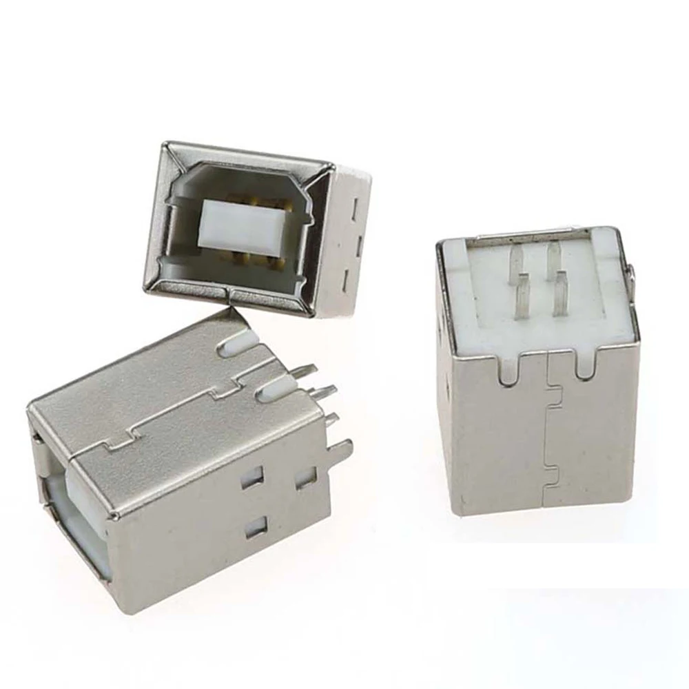 

YuXi USB port USB B Type Female Socket Connector Jack Dock for Printer Data Interface Connection socket 180 degree 4P