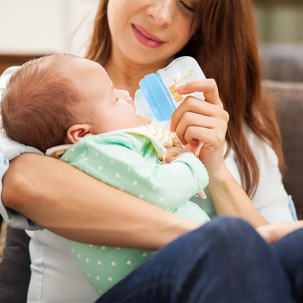 

1pc Glass Wide Mouth Baby Nursing Bottle Reliable Glass Craft Baby Feeder Bottle