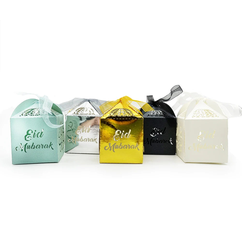 

10 шт. ИД Мубарак вырезанная коробка для конфет Ид аль-Фир бумажная Подарочная коробка Kareem украшение мусульманский Раман Kareem праздничные дек...