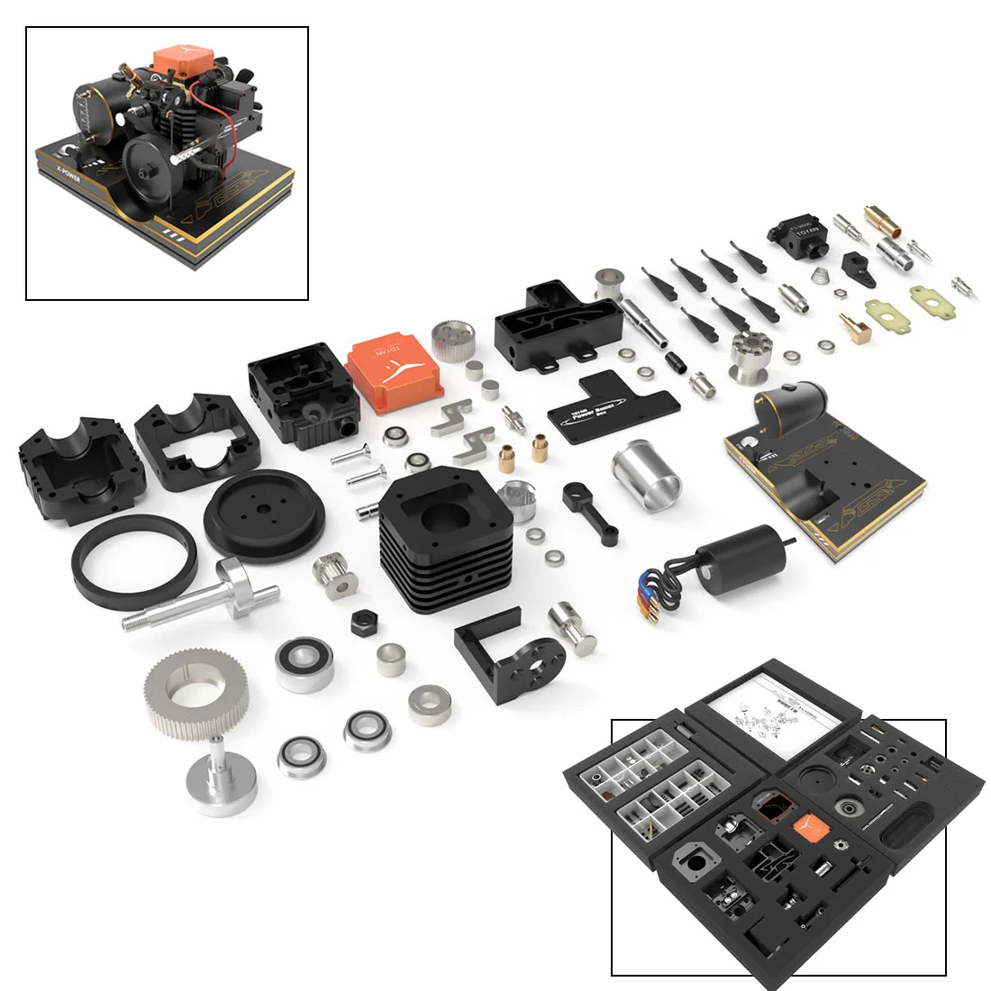 

Сборный одноцилиндровый 4-тактный метанольный двигатель TOYAN FS-S100AC, полный комплект для радиоуправляемой модели корабля