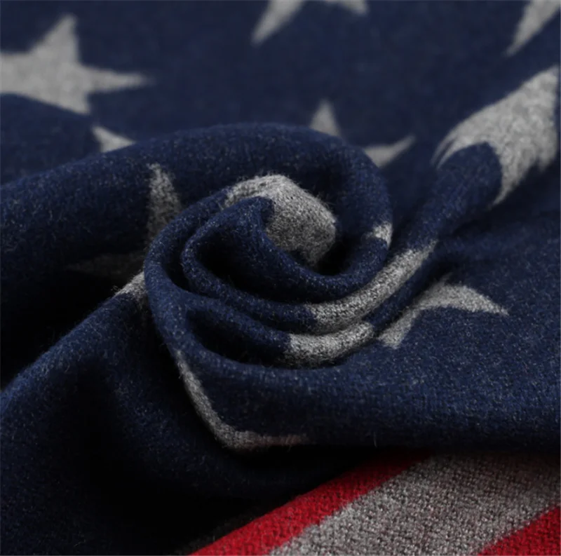 

New Design Autumn Winter Men Soft USA England Flag Long Scarf Men's Imitation Cashmere Business Casual Scarfs Student Young