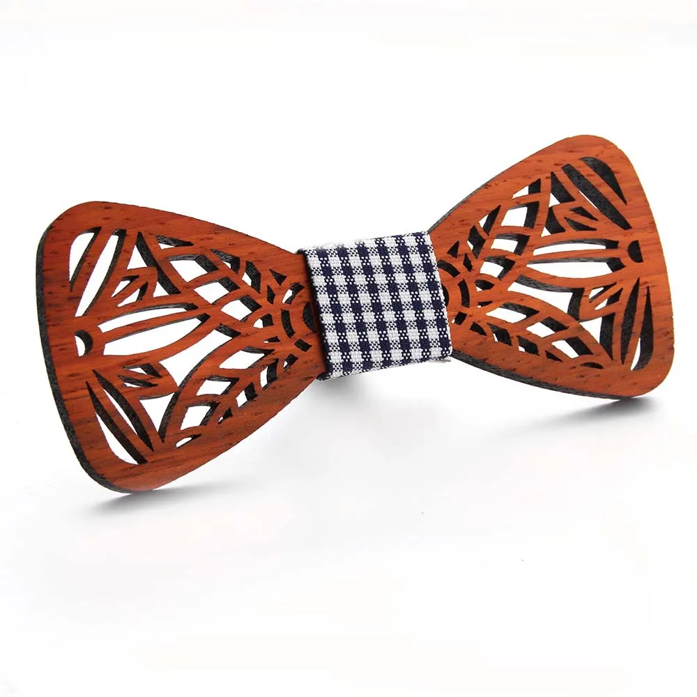 

New design Cute Kids Boys Wood Bow Tie Children Butterfly Type Floral Bow ties Girl Boys Wooden Hollow Casual Bow ties