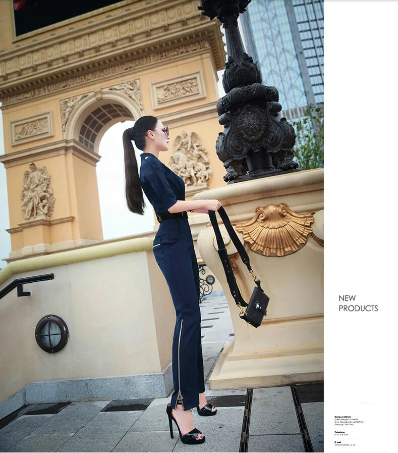 Новый весенне-осенний модный сексуальный брендовый женский комбинезон с