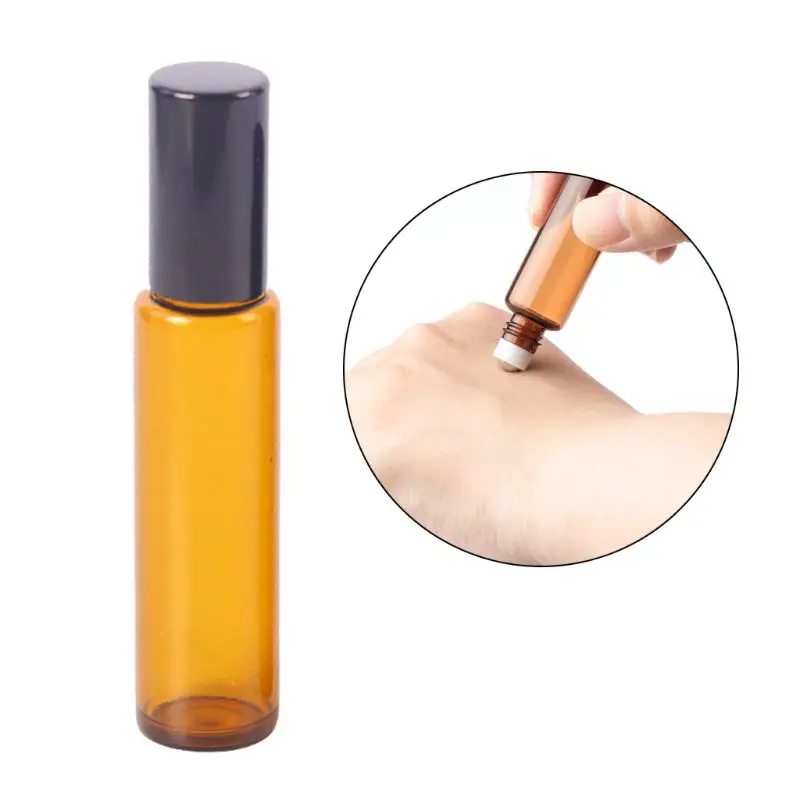 5 шт. 10 мл рулонные стеклянные бутылки с шариками из нержавеющей стали