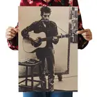 Боб Дилан в винтажном стиле; В винтажном стиле; Плакат из крафт-бумаги интерьер, ручной стержень, для кафе, для декора