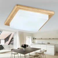 fashion modern bedroom oak round acrylic led ceiling lights fixture home deco kitchen square wood led ceiling lamp ac110 240v