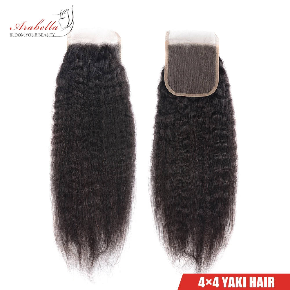 Перуанские прямые волосы яки 4*4 на шнуровке Arabella натуральный цвет Remy 100%