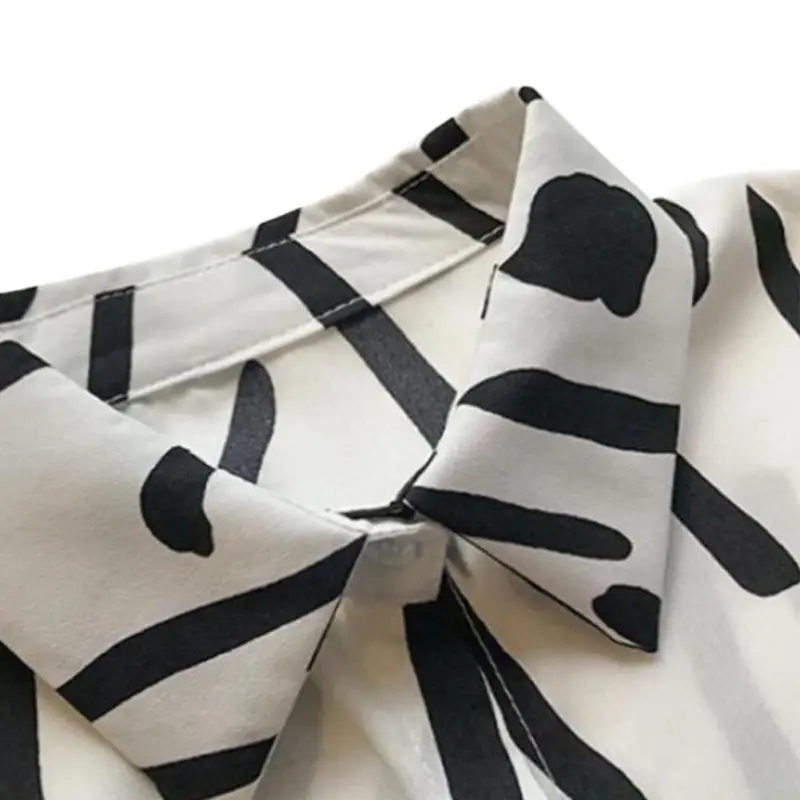 

2020 Loose Blouse Women Print Shirt Casual Lapel Collar Long Sleeve Blouse Spring x