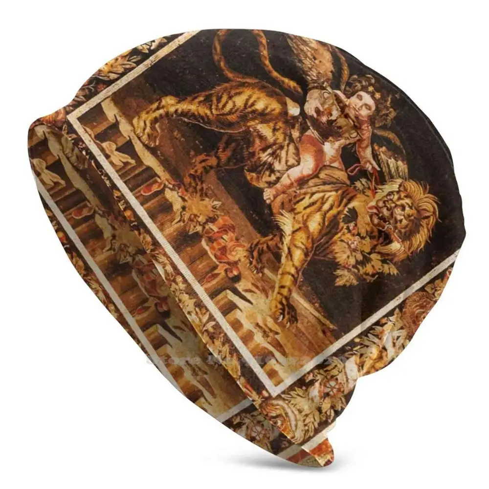 Коллекция Помпей, античная римская мозаика, Молодежная Шапка-бини Dionysos для езды на Тигре, уличная спортивная тонкая ветрозащитная мягкая мо...