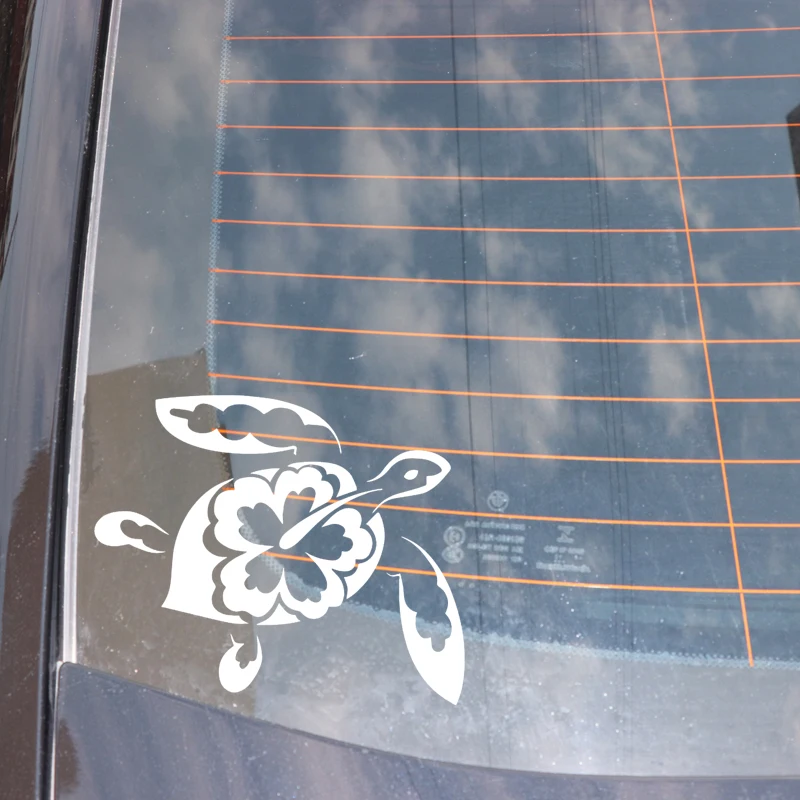 

YJZT 16.7CM*13.9CM Tortoise Car Sticker Car Trunk Creative Decoration Vinyl Decal Pattern Black/Silver C4-2523