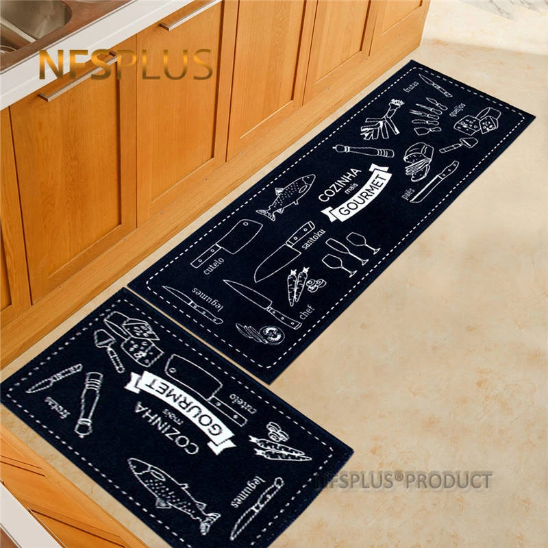 

Japanese Style Kitchen Rug Floor Mat Carpet 40x60cm & 40x120cm Polyester Fiber Latex Bottom Anti-Slip Door Mat Entrance Doormat
