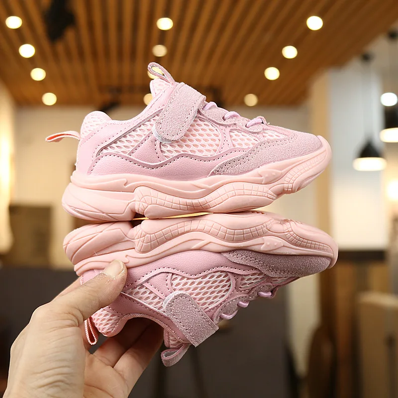 Basket Enfant Fille Tenis Para Niña/детская обувь; Новинка года; Модные Повседневные Дышащие Мягкие кроссовки для маленьких мальчиков и девочек - Цвет: Pink