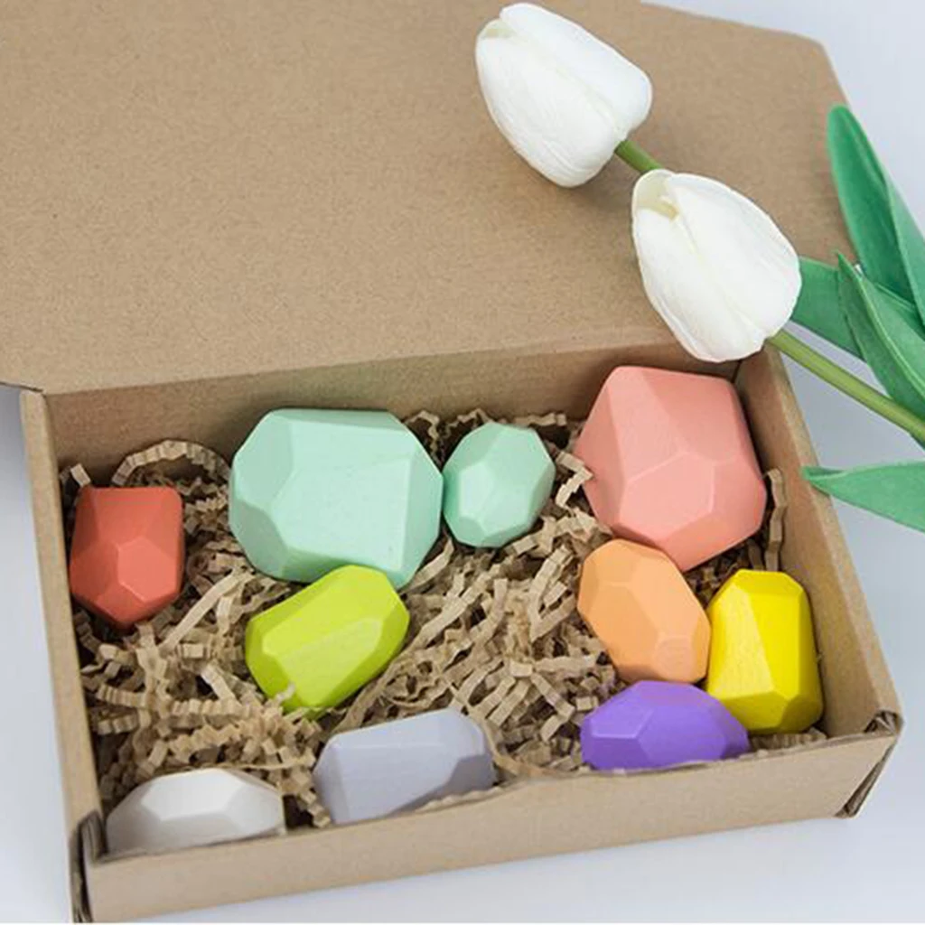 Деревянный Балансирующий строительный Штабелируемый камень забавные игрушки