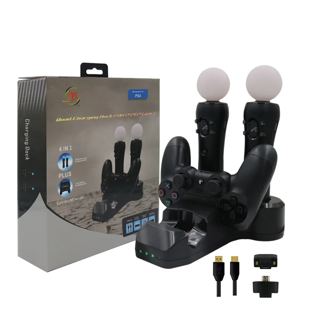Светодиодный джойстик Quad PS 4 Move Motion VR PSVR зарядное устройство подставка контроллер