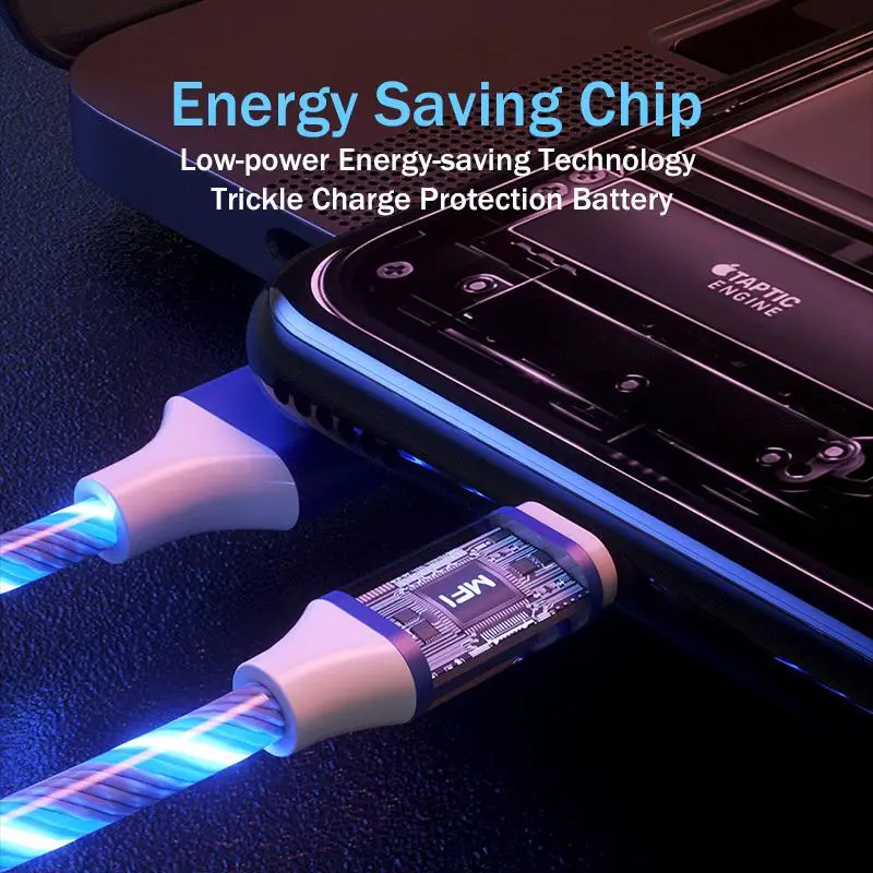 LED Luminous Micro USB Type C Glowing Charging Cable 3 in 1 For Iphone X Huawei Xiaomi Redmi Note 5/5A Cell Phone Charger Cable