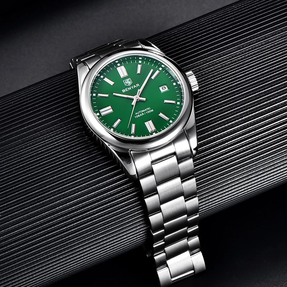 BENYAR 39MM Mens Watches 2021 Top Brand Luxury Automatic Watch For Men Mechanical Wristwatch Stainless Steel Sport Clock Relogio
