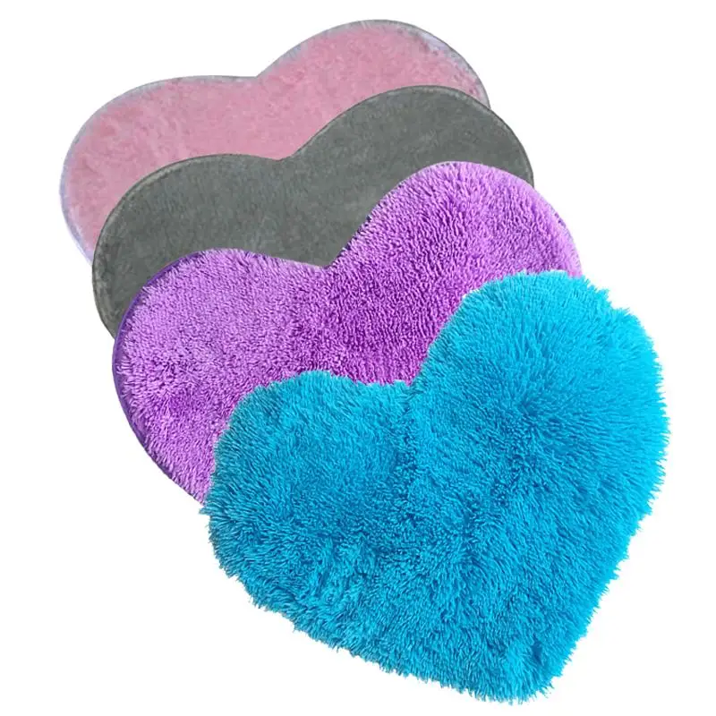 

Heart Shaped Fluffy Rug Shaggy Floor Mat Soft Thickened Faux Fur Home Bedroom Hairy Carpet For Living Room Bedroom Home Decor