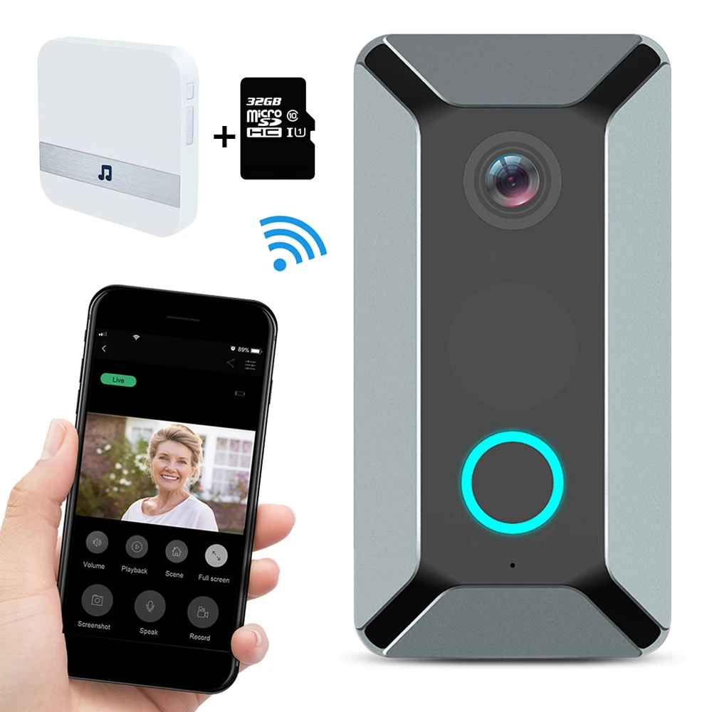 Kivbwy V6 wifi дверной звонок умный беспроводной 720P видеокамера Облачное хранилище cam