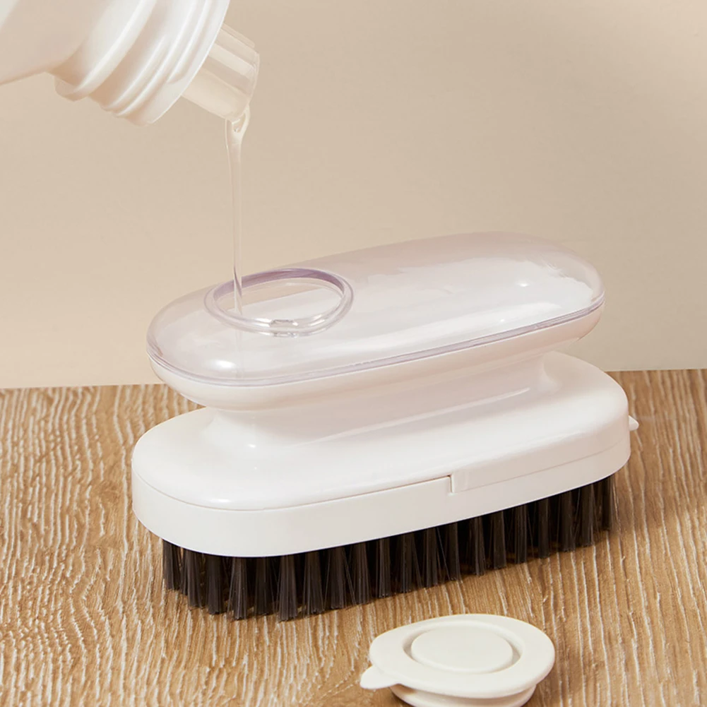 

New Home Shoes Washing Brush With Washing Up Liquid Soap Dispenser Wash Press Automatic Liquid Outlet Cleaning Brush Accessories