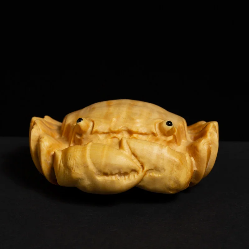 Фэн шуй настоящая деревянная статуя животного краба скульптура домашний