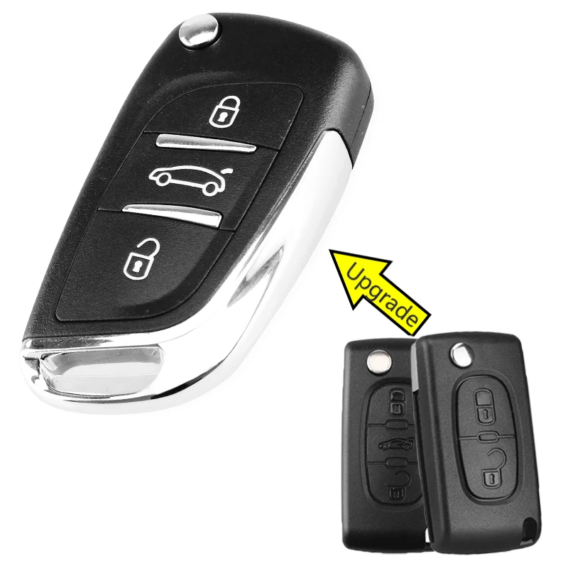 Модифицированный складной дистанционный ключ брелок Keyecu с 3 кнопками 433 МГц ID46