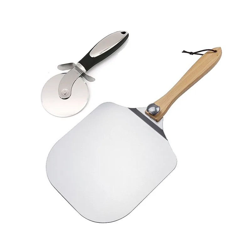 Лопатка для пиццы + нож лопатка со складной деревянной ручкой аксессуары духовки