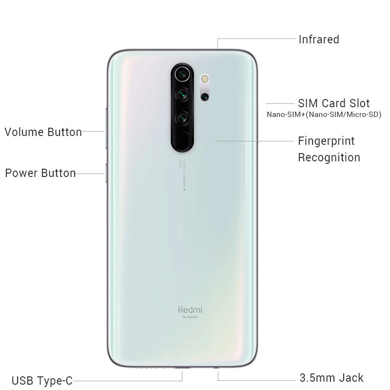 Глобальная версия смартфона Xiaomi Redmi Note 8 Pro 6 ГБ 64 Гб/6 128 Helio G90T 64MP четыре камеры 53