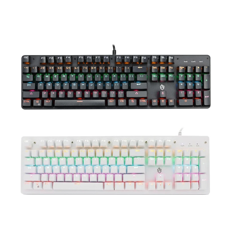 

USB Wired Gaming Keyboard 104 Key Colorful LED Backlit Mechanical Keyboad Computer Laptop Luminous Keypad for Office Cybercafe