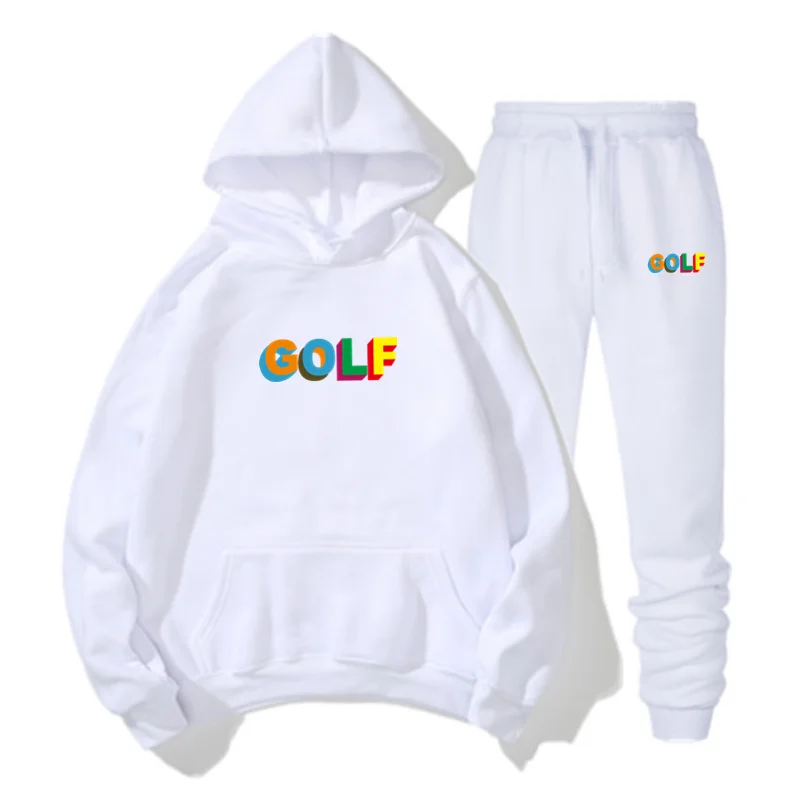 

2021New Brand Men Casual printingSets Color Spring Autumn Men's Hoodies+Pants Two Piece Tracksuit Trendy Hooded Set Male