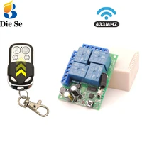 433mhz ac 220v 110v 4ch remote control switch ac 85v220v 4 channels relay receiver module for garage door light motor gate