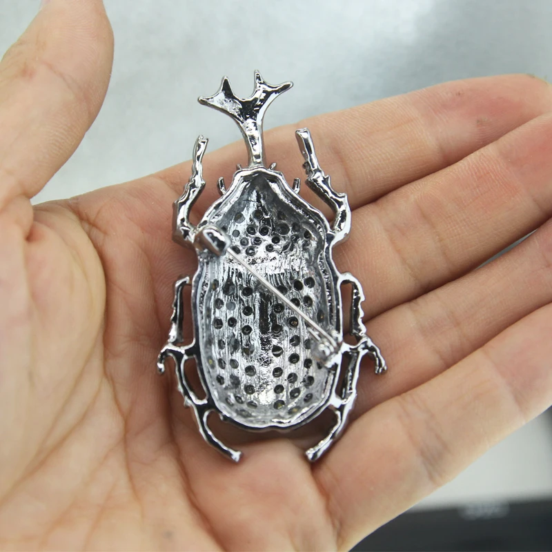 Rhao серая брошь в виде жука Стразы мужской персонализированный креативный