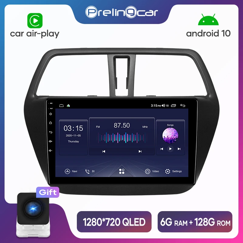 

Автомобильный мультимедийный видеоплеер Prelingcar 4G LTE Android 10,0 с gps ДЛЯ Suzuki S-cross 2014-2017