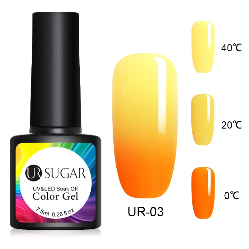 Winter Thermal3 Ur Sugar 7,5 мл Одноцветный УФ-Гель-лак кофе полуперманентный впитывающий УФ-гель для дизайна ногтей Лак Матовый верхний слой гибридный лак - Цвет: Winter Thermal3
