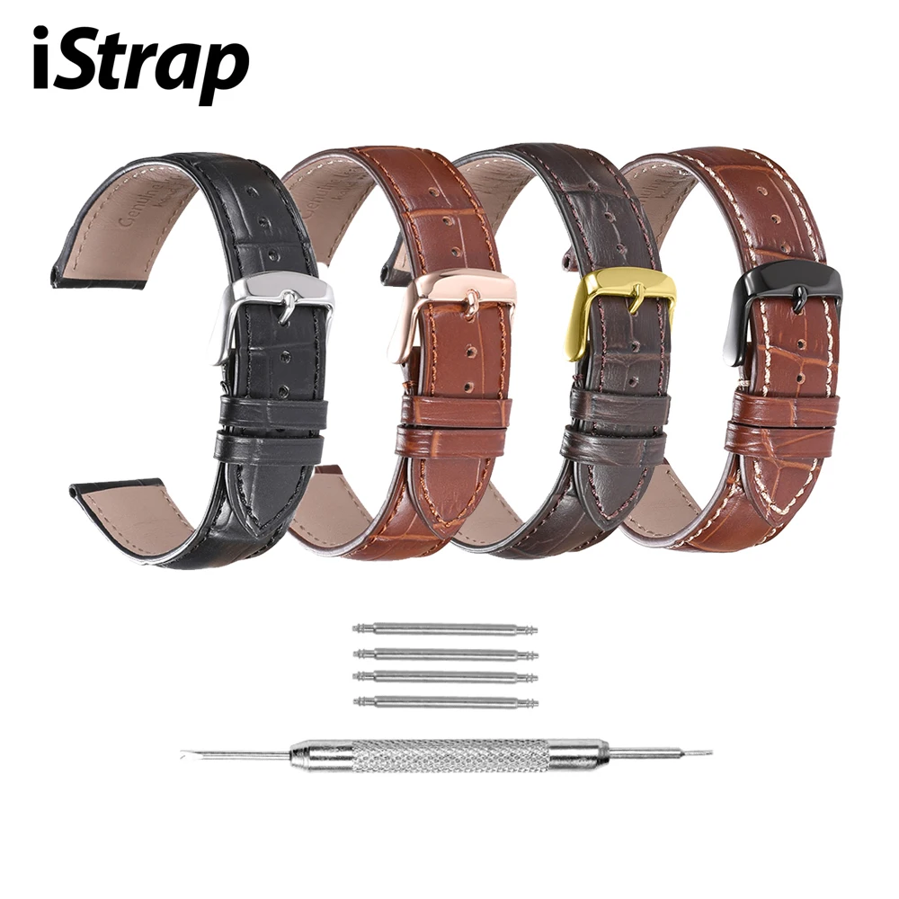 Ремешок для наручных часов iStrap из натуральной кожи 12 14 16 18 19 20 21 22 24 мм ремешок с