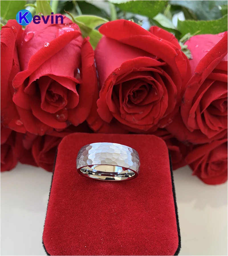 Обручальное кольцо для мужчин и женщин вольфрамовое с многогранной матовой