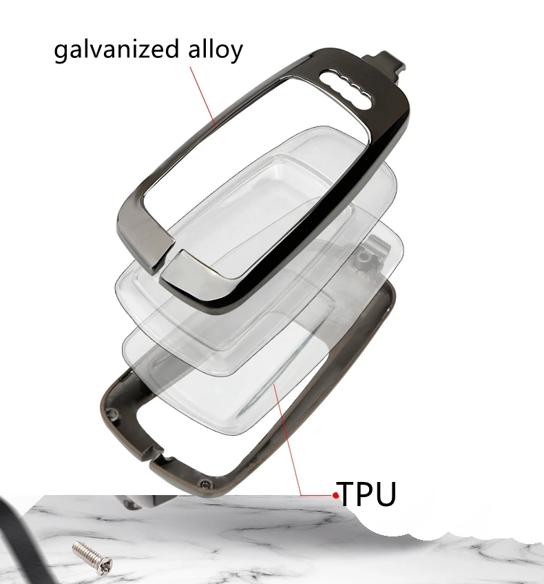 Автомобильный чехол для ключей из оцинкованного сплава Audi A8 A7 A6 Q8 2018 2019 Q7 TT A4 B9 TDI