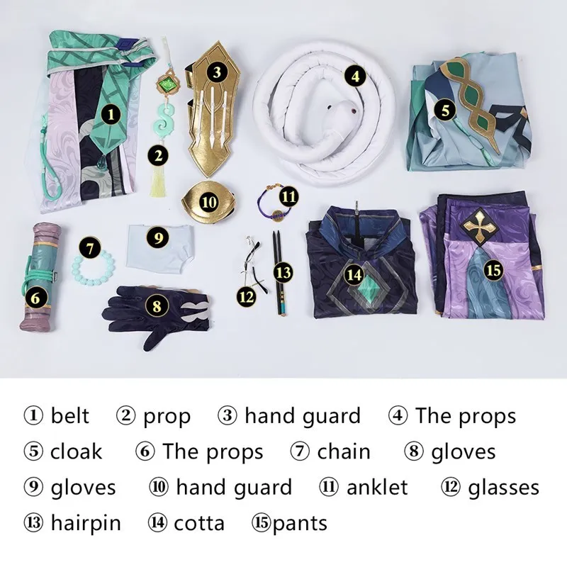 

Manles Genshin Impact Baizhu Game Cosplay Costume Halloween Costumes