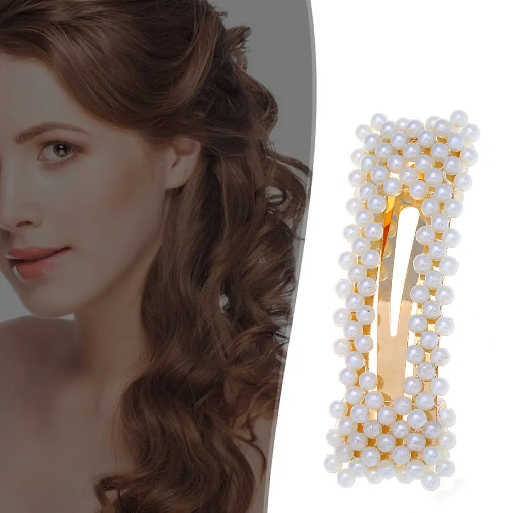 Милая Феи жемчужная боковая заколка прямоугольная треугольная цветок для волос