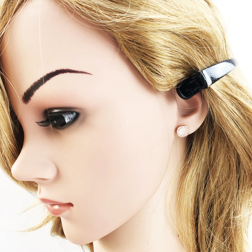 Круглые серьги гвоздики из розового золота модные хорошие украшения в