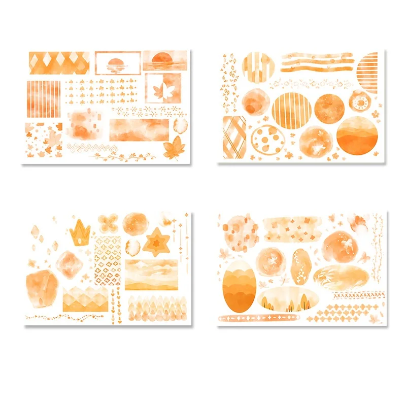 Mohamm 8Pcs Dreamland Ink Series Journal Stationery Flakes Scrapbooking DIY Decorative Stickers - Цвет: E