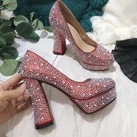 all season fashion womens diamonds wedding shoes high quality platform high heeled shoes eu35 39 size by844